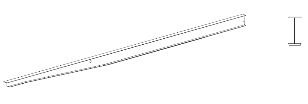 Main beam with bottom flange